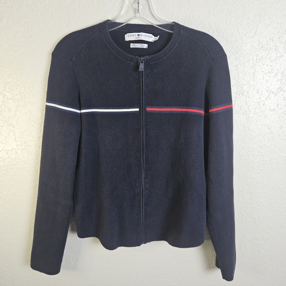 Tommy Hilfiger Navy Ribbed Knit Top